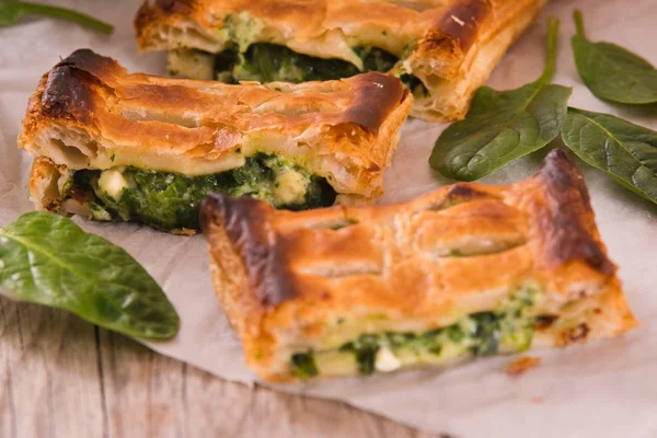 Pie with spinach and ricotta cheese.