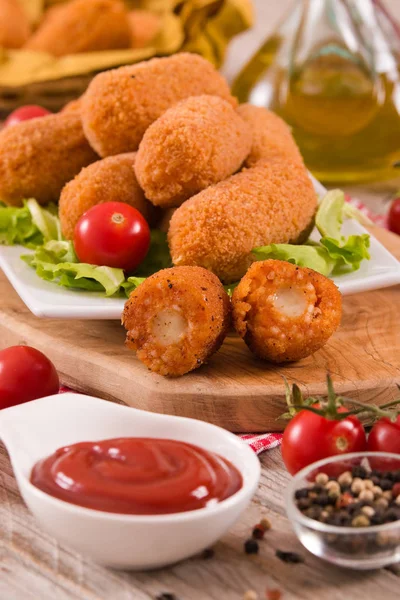 Suppli Italienisch Gebratene Reisbällchen — Stockfoto