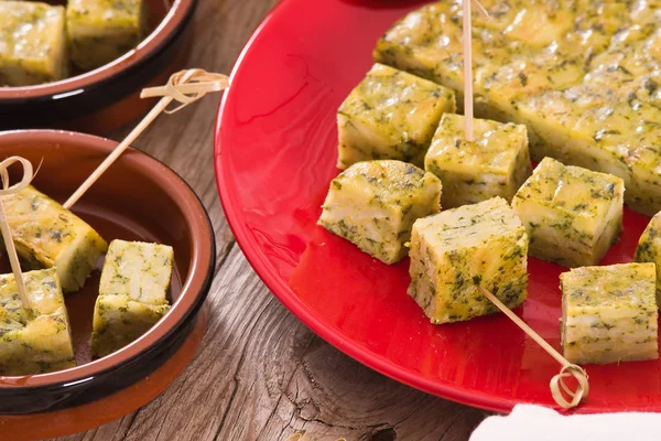 Spanish Omelette Spinach — Stock Photo, Image