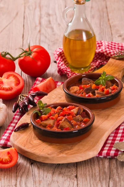 Lomo Cerdo Marinado Salsa Tomate —  Fotos de Stock