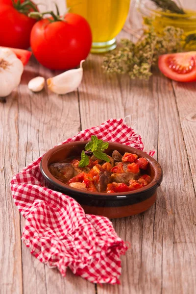 Schab Marynowany Sosie Pomidorowym — Zdjęcie stockowe