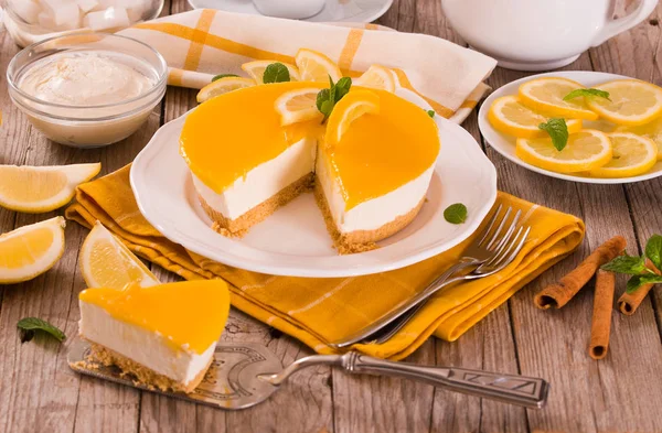 Citron Och Mascarpone Cheesecake — Stockfoto