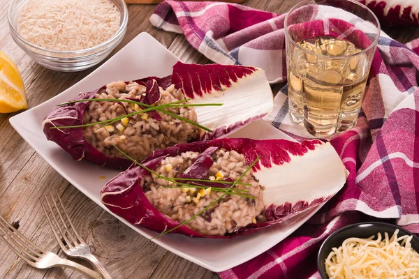 Risotto Com Radicchio Vermelho — Fotografia de Stock