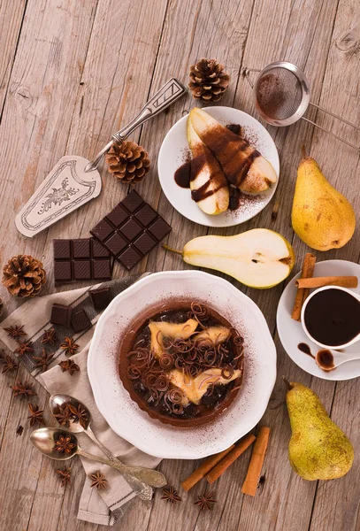 Tarta Pera Chocolate — Foto de Stock