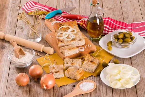 Генуезький Картопляний Хліб Дошці Вирізання — стокове фото
