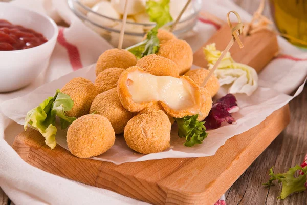 Bolas Queso Mozzarella Fritas — Foto de Stock