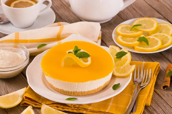 Limon Mascarpone Cheesecake — Stok fotoğraf