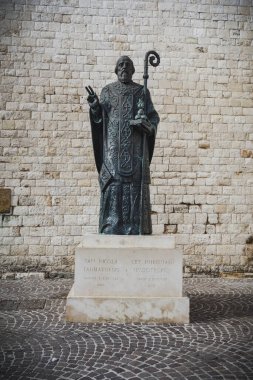 St. Nicola Heykeli. Bari. Puglia, İtalya.