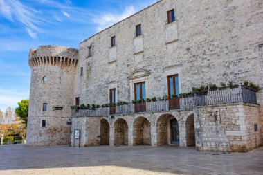 Conversano 'nun Swabian Kalesi. Puglia. İtalya.