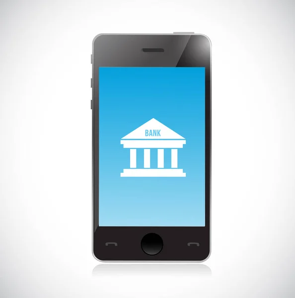 Online Banking on a smart phone. Concept illustration design over a white background