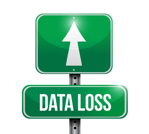 Data Loss Street Sign Illustration Vector Illustration Isolated White Background — Stock Photo, Image