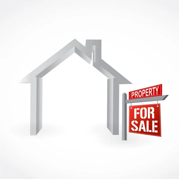 Home Sale Sign Vector Illustration Isolated White Background — Stock Photo, Image