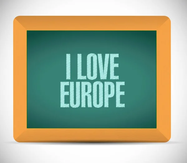 Love Europe Blackboard Vector Illustration Isolated White Background — Stock Photo, Image