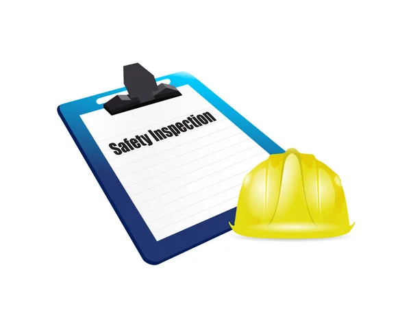 Safety Inspection Clipboard Hardhat Vector Illustration Isolated White Background — Stock Photo, Image