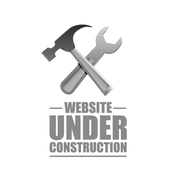 Website Construction Sign Vector Illustration Isolated White Background — Stock Photo, Image