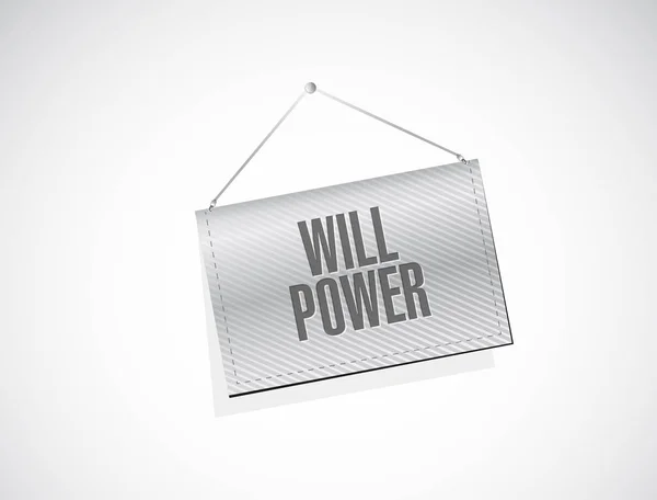 will power hanging. Vector Illustration. isolated over a white background