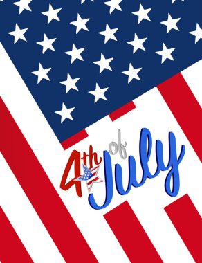 4 Temmuz işareti. Vektör çizim. vatansever bir arka plan üzerinde