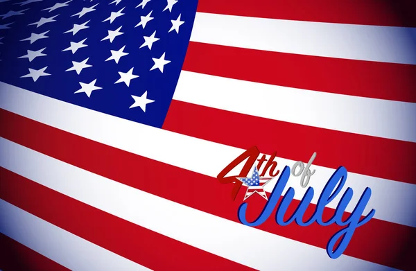 4Th July Sign Vector Illustration Patriotic Background — Stock Photo, Image