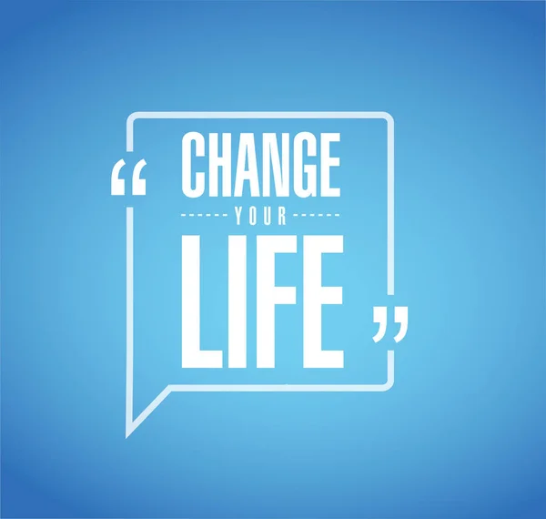 change your life ribbon. Vector Illustration. isolated over a blue background