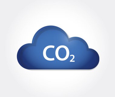 Co 2 bulut simgesi. vektör çizim. beyaz bir arka plan üzerinde izole