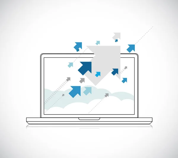 Business Laptop Vektor Illustration Konzept Isoliert Auf Weißem Hintergrund — Stockfoto