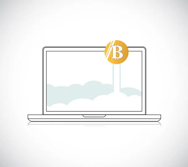 notebook with golden bitcoin illustration. isolated over a white background