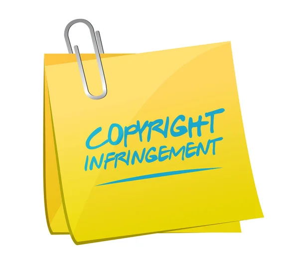 Copyright Violazione Post Illustrazione Isolato Uno Sfondo Bianco — Foto Stock