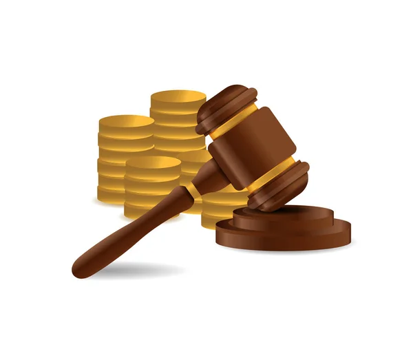 Wooden Gavel Judge Law Auction Concept Illustration White Background — Stock Photo, Image