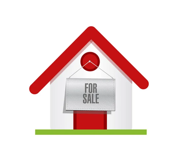 Home Sale Banner Sign White Background — Stock Photo, Image