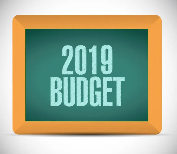 2019 Budget Chalkboard Message Isolated White Background — Stock Photo, Image