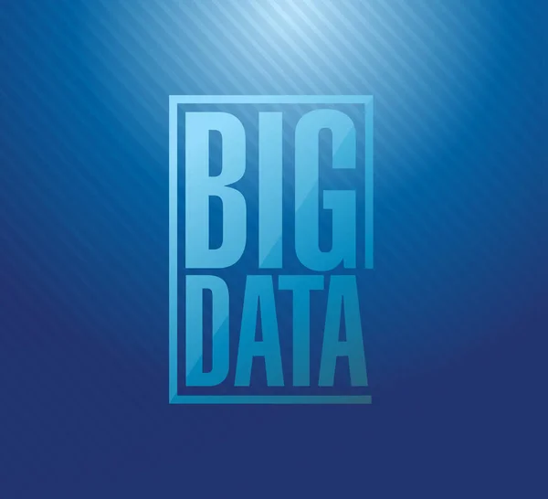 Big Data Sign Ilustração Sobre Fundo Azul — Fotografia de Stock