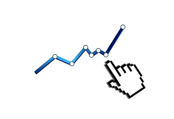 Business Graph Pointing Hand Illustration Background — Stock Photo, Image