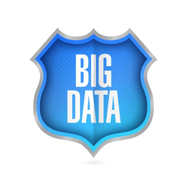 Big Data Protection Security Shield Illustration Isolated White Background — Stock Photo, Image