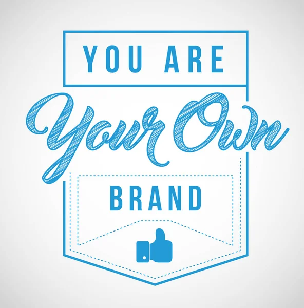 你是你自己的品牌印章印章插图隔离在白色背景 — 图库照片