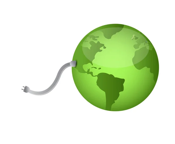 グリーン グローブ マップ球イラスト白背景に分離 — ストック写真