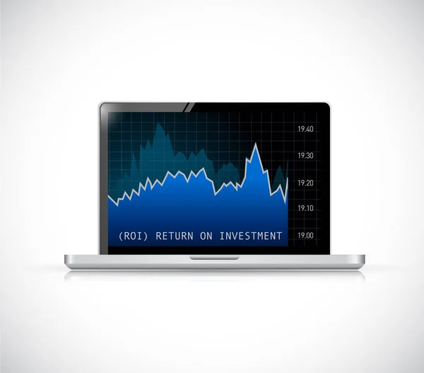 Retorno Investimento Conceito Bolsa Valores Ilustração Sobre Fundo Verde — Fotografia de Stock