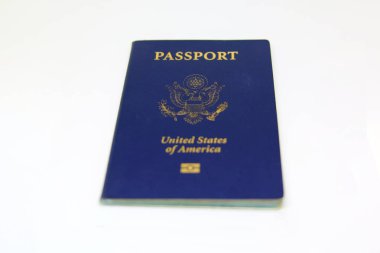 Amerika Birleşik Devletleri pasaport katıştırılmış elektronik biyometrik mikroçip. izole kırpma yolu ile beyaz bir arka plan üzerinde