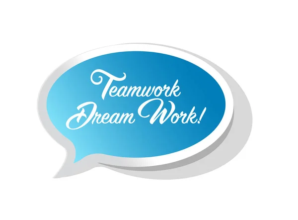 Teamwork Makes Dream Work Bright Ribbon Message Isolated White Background — Stock Photo, Image