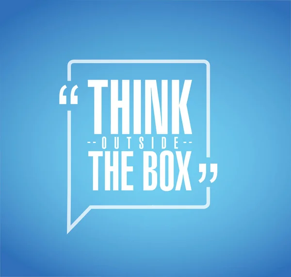 Think Box Line Quote Message Concept Isolated Blue Background — Stock Photo, Image