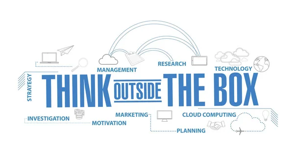 think outside the box diagram plan concept isolated over a white background