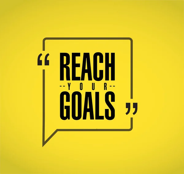 Reach Your Goals Line Quote Message Concept Isolated Yellow Background — Stock Photo, Image