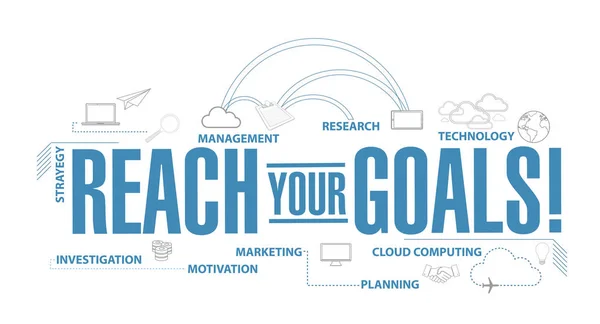 Reach Your Goals Diagram Plan Concept Isolated White Background — Stock Photo, Image
