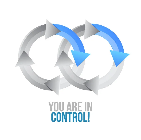 You Control Moving Together Cycle Concept Sign Isolated White Background — Stock Photo, Image