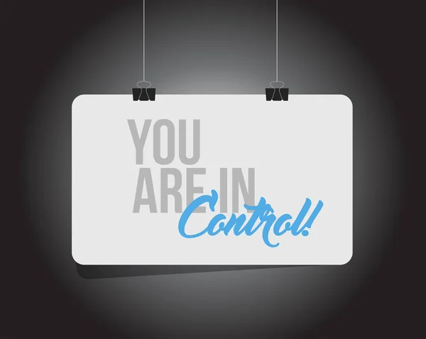 You Control Hanging Banner Message Isolated Black Background — Stock Photo, Image