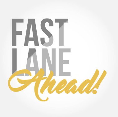 Beyaz bir arka plan üzerinde izole fast lane önde şık tipografi Kopyala ileti