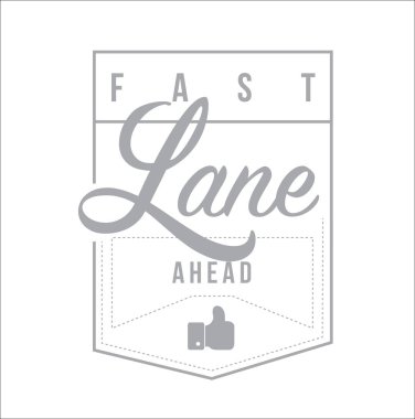 Beyaz bir arka plan üzerinde izole fast lane öncesinde Modern damga ileti tasarım