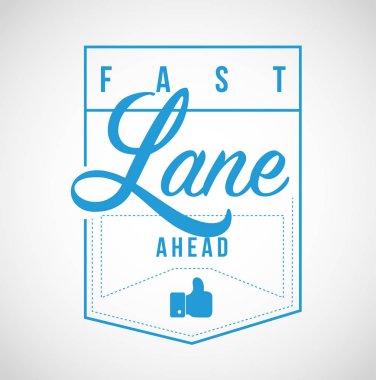 Beyaz bir arka plan üzerinde izole fast lane öncesinde Modern damga ileti tasarım