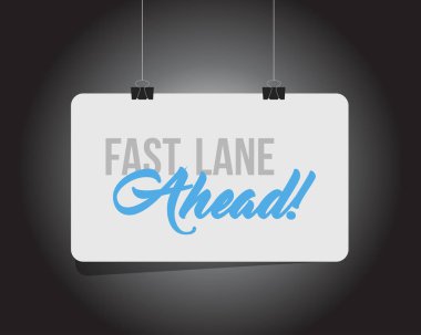 Fast lane devam izole bir siyah arka plan üzerinde başlık iletisi asılı