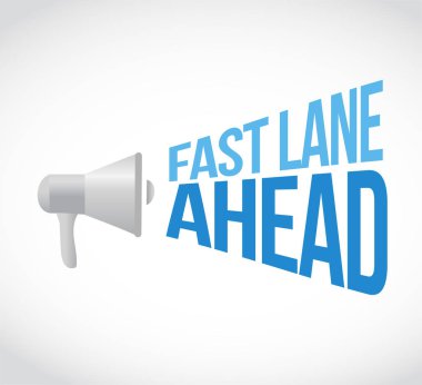 Beyaz bir arka plan üzerinde izole fast lane önde hoparlör mesaj kavramı