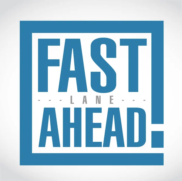 Fast Lane Ahead Exclamation Box Message Isolated White Background — Stock Photo, Image